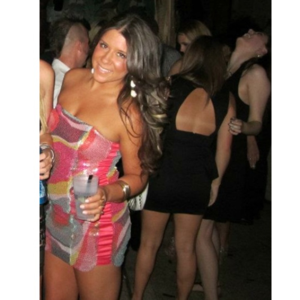 H&M rainbow sequin mini dress